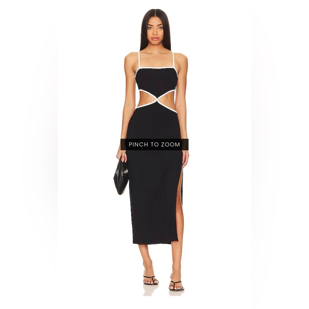 L*Space Black and White Cut-Out Maxi Dress